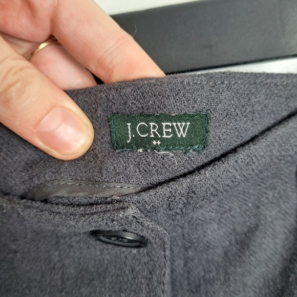 J. Crew Grey Wool Blend Button Up Preppy Dressy Academic Mini Skirt Size Large - Picture 4 of 6